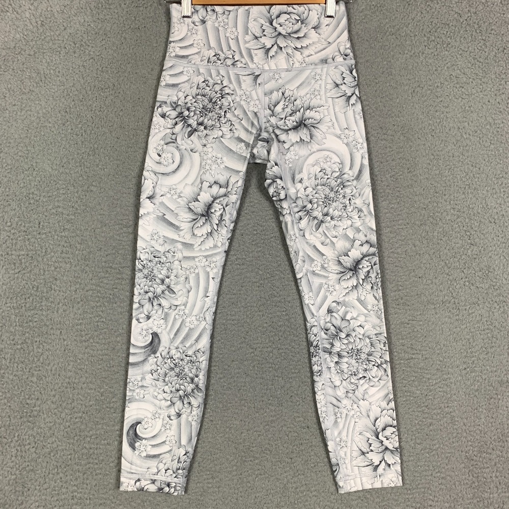 Lululemon Wunder Under Hi-Rise 7/8 Tight Women's 6 Twine White Multi Floral Yoga